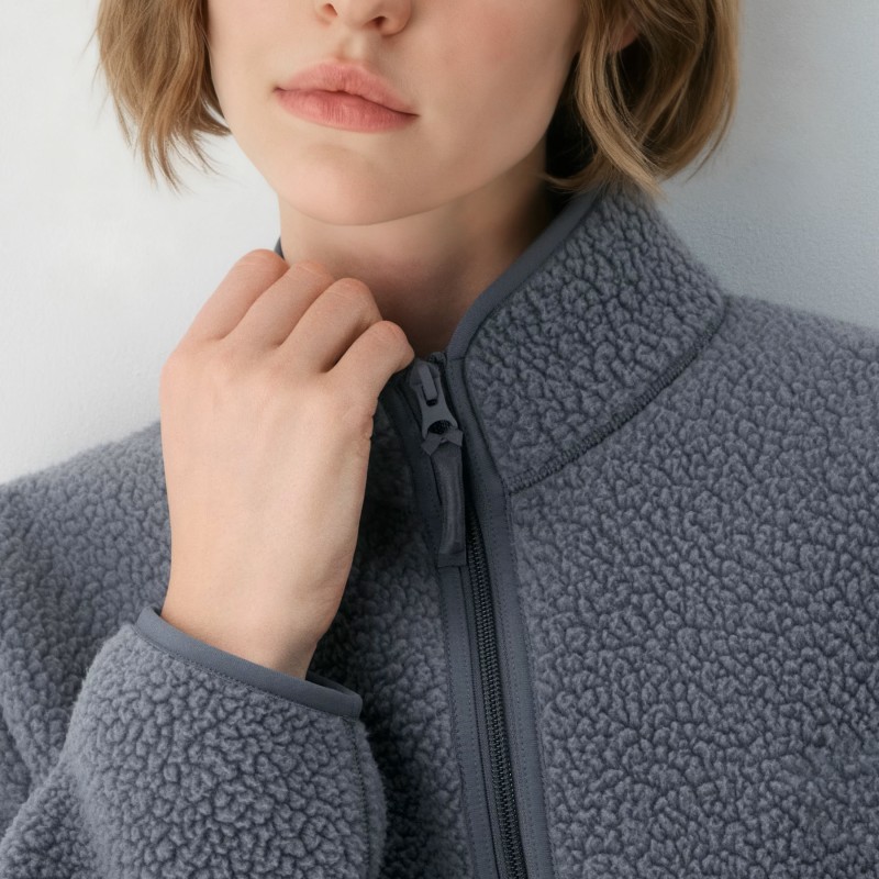 Equestrian Long Sleeve 1/2 Zip High Neck Fleece Sweater 