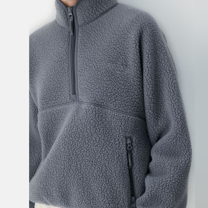 Equestrian Long Sleeve 1/2 Zip High Neck Fleece Sweater 