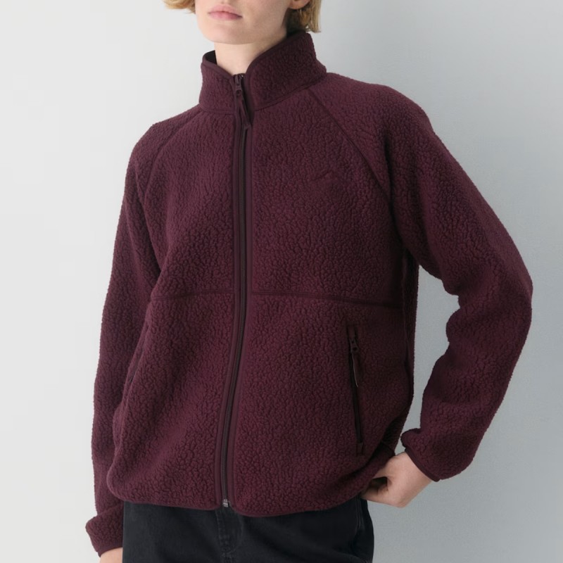 Breathable Warm Fleece High Neck Top Fleece Jacket with Zipper Pockets 