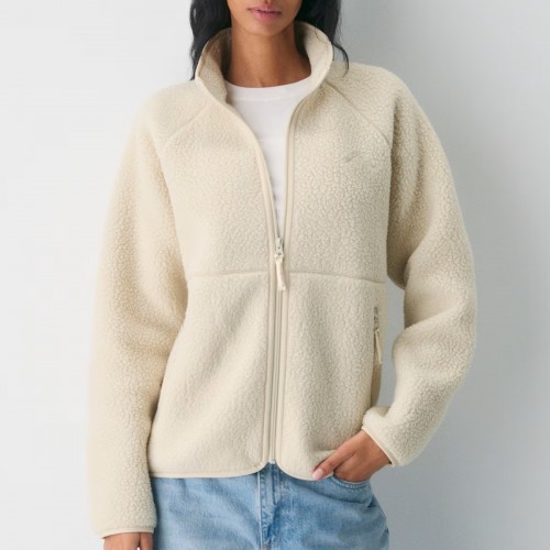 Breathable Warm Fleece High Neck Top Fleece Jacket with Zipper Pockets