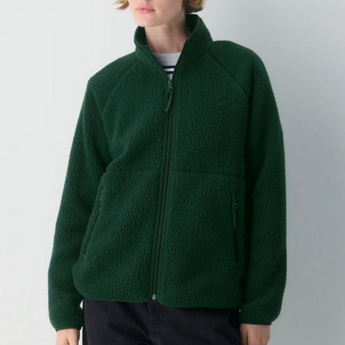 Breathable Warm Fleece High Neck Top Fleece Jacket with Zipper Pockets