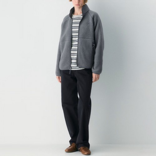 Breathable Warm Fleece High Neck Top Fleece Jacket with Zipper Pockets