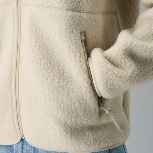 Breathable Warm Fleece High Neck Top Fleece Jacket with Zipper Pockets