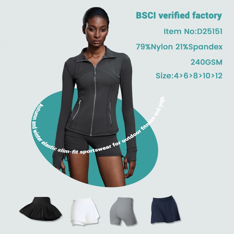 Women Moisture Wicking Zipper jacket