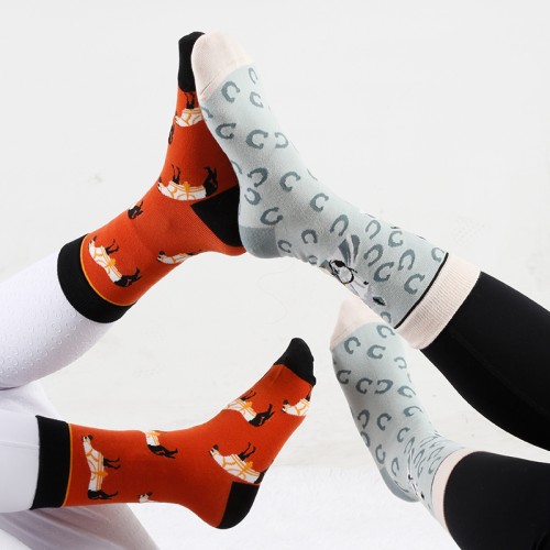 Horse Riding Casual Print Logo Socks