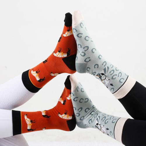 Horse Riding Casual Print Logo Socks