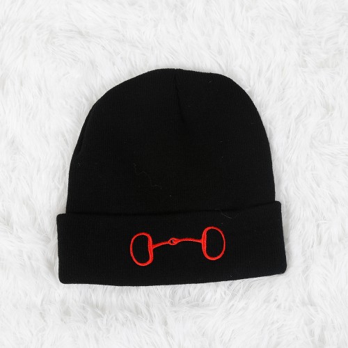 Caps-02 Equestrian Bits Logo Unisex Beanie for Men and Women Knit Hat Winter Beanies