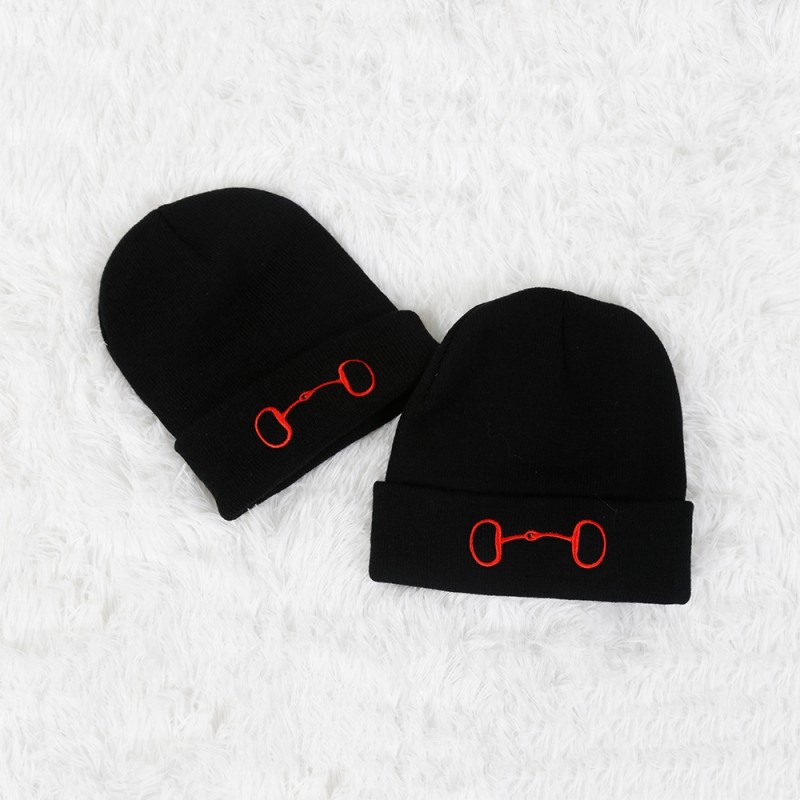 Caps-02 Equestrian Bits Logo Unisex Beanie for Men and Women Knit Hat Winter Beanies 