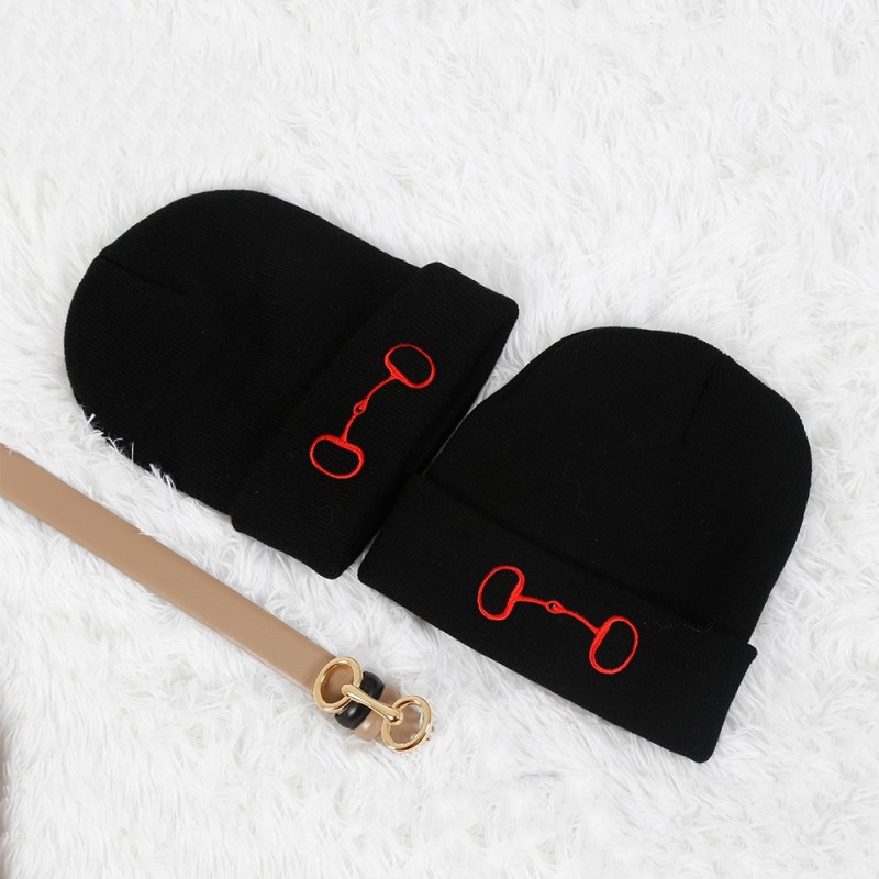 Caps-02 Equestrian Bits Logo Unisex Beanie for Men and Women Knit Hat Winter Beanies 