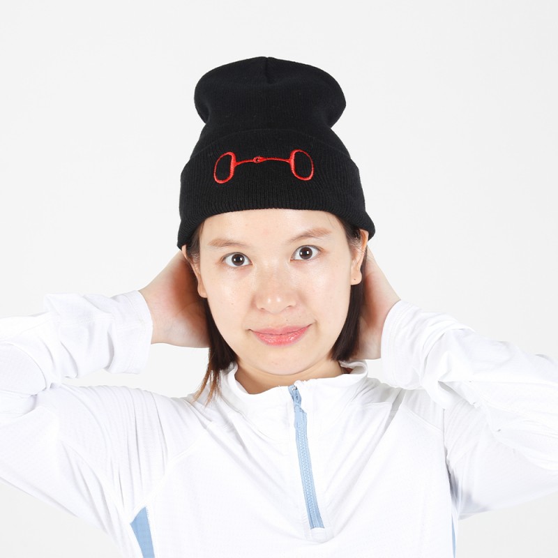Caps-02 Equestrian Bits Logo Unisex Beanie for Men and Women Knit Hat Winter Beanies 