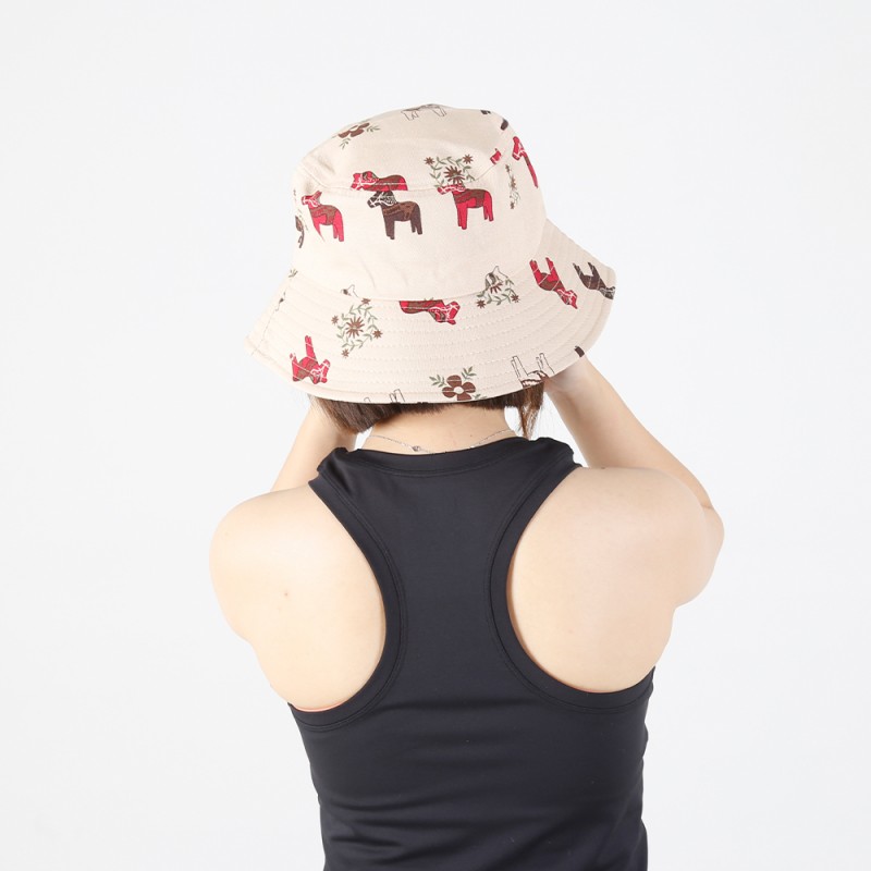 Caps-06  Equestrian Horse Print Bucket Hats for Men Women Luxury Plain Bulk Adult Unisex Cotton Customized Logo Bucket Hat 
