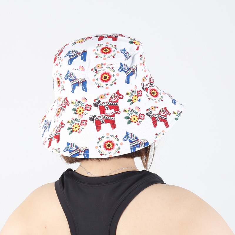 Caps-06  Equestrian Horse Print Bucket Hats for Men Women Luxury Plain Bulk Adult Unisex Cotton Customized Logo Bucket Hat 
