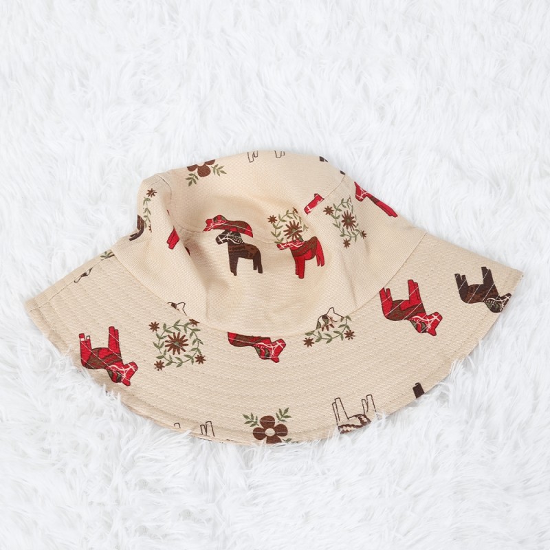 Caps-06  Equestrian Horse Print Bucket Hats for Men Women Luxury Plain Bulk Adult Unisex Cotton Customized Logo Bucket Hat 