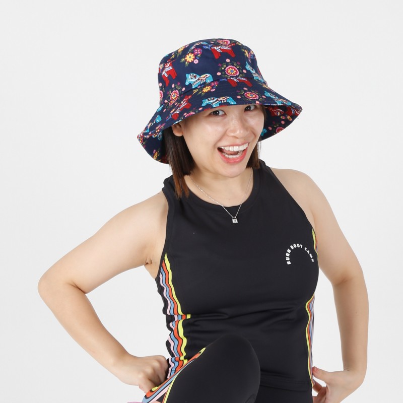 Caps-06  Equestrian Horse Print Bucket Hats for Men Women Luxury Plain Bulk Adult Unisex Cotton Customized Logo Bucket Hat 