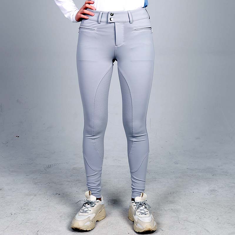 EQ-P018 320G 78%Polyester 22%Spandex - Power Stretch Hidden phone Pocket Half Seat Riding breeches