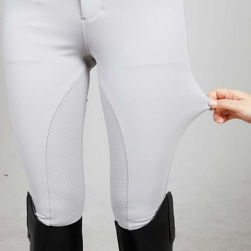 EQ-P018 320G 78%Polyester 22%Spandex - Power Stretch Hidden phone Pocket Half Seat Riding breeches