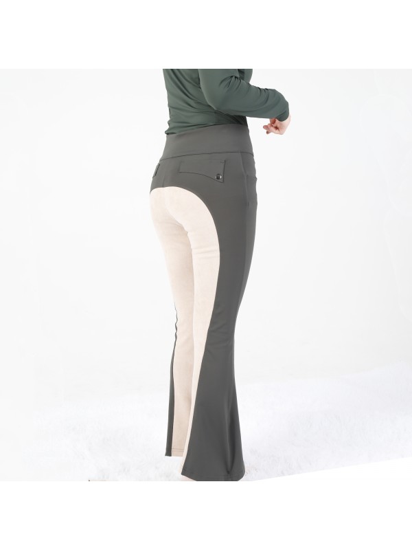 EQ-P02 330G 61%Polyester 39% Spandex-Luxury Full Seat Suede Patch Wild Rope Breeches