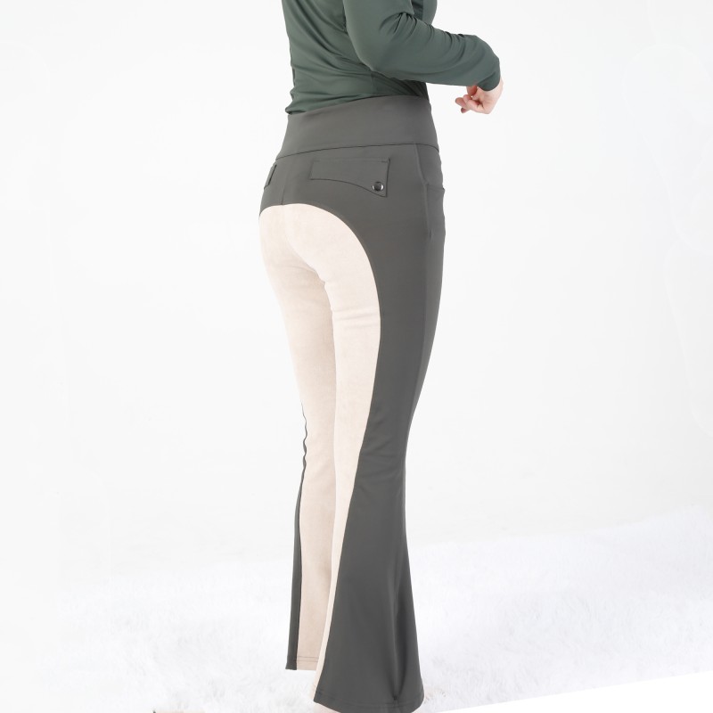 EQ-P02 330G 61%Polyester 39% Spandex-Luxury Full Seat Suede Patch Wild Rope Breeches 