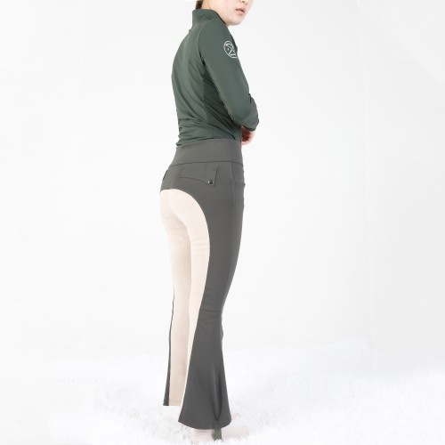 EQ-P02 330G 61%Polyester 39% Spandex-Luxury Full Seat Suede Patch Wild Rope Breeches