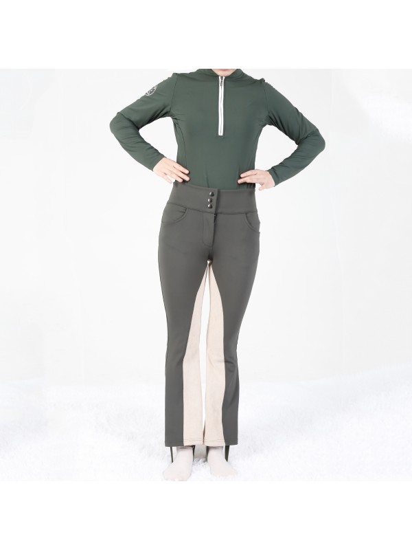 EQ-P02 330G 61%Polyester 39% Spandex-Luxury Full Seat Suede Patch Wild Rope Breeches