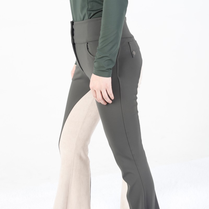 EQ-P02 330G 61%Polyester 39% Spandex-Luxury Full Seat Suede Patch Wild Rope Breeches 