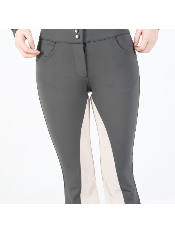 EQ-P02 330G 61%Polyester 39% Spandex-Luxury Full Seat Suede Patch Wild Rope Breeches