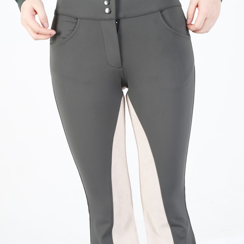 EQ-P02 330G 61%Polyester 39% Spandex-Luxury Full Seat Suede Patch Wild Rope Breeches 