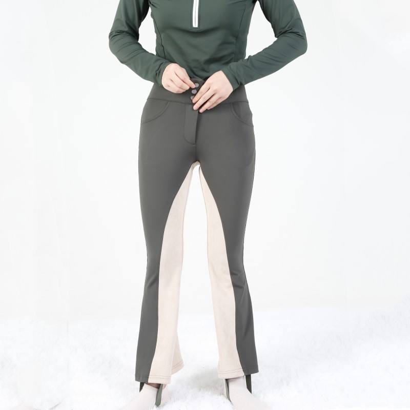 EQ-P02 330G 61%Polyester 39% Spandex-Luxury Full Seat Suede Patch Wild Rope Breeches 
