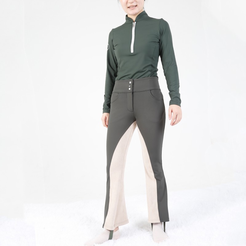 EQ-P02 330G 61%Polyester 39% Spandex-Luxury Full Seat Suede Patch Wild Rope Breeches 