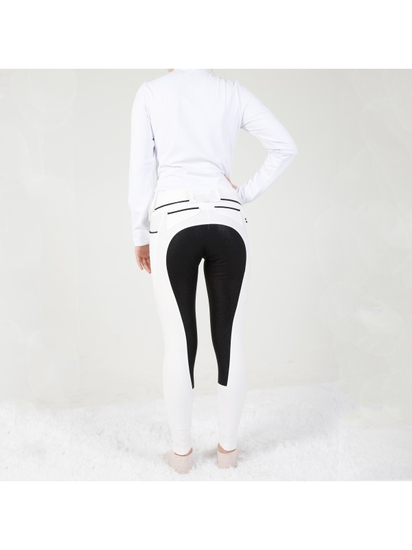 EQ-P05 400G 65%Cotton 25% Nylon 10% Spandex-Roma Cotton Full Seat Silicone Breeches