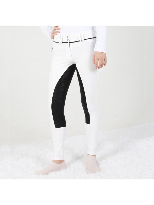 EQ-P05 400G 65%Cotton 25% Nylon 10% Spandex-Roma Cotton Full Seat Silicone Breeches