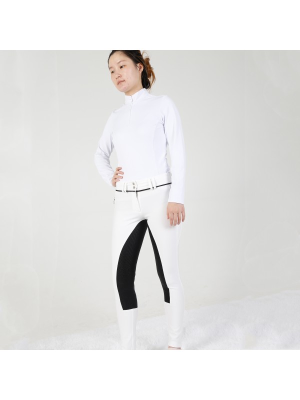 EQ-P05 400G 65%Cotton 25% Nylon 10% Spandex-Roma Cotton Full Seat Silicone Breeches