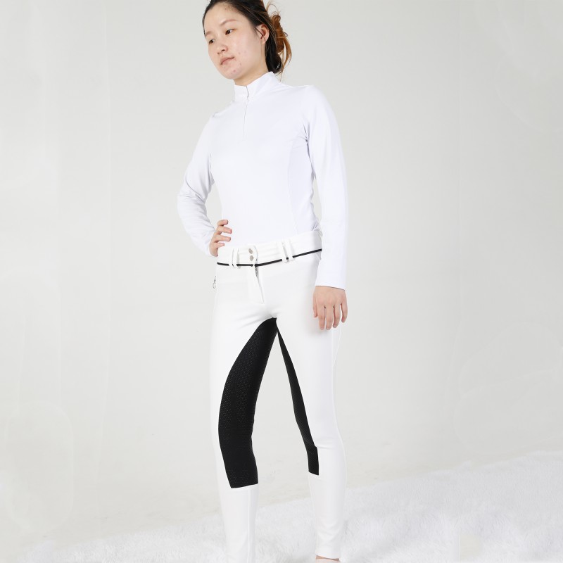 EQ-P05 400G 65%Cotton 25% Nylon 10% Spandex-Roma Cotton Full Seat Silicone Breeches 