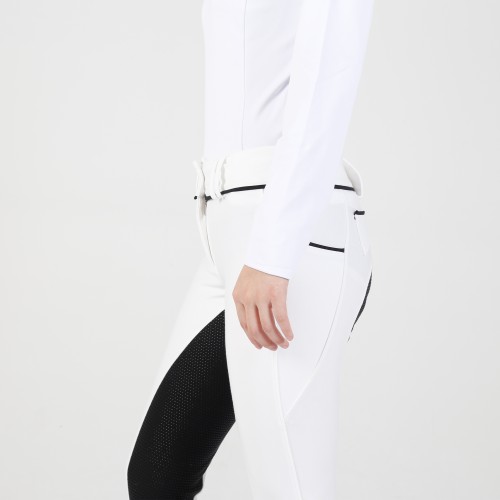 EQ-P05 400G 65%Cotton 25% Nylon 10% Spandex-Roma Cotton Full Seat Silicone Breeches