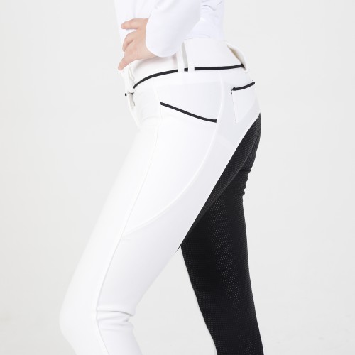 EQ-P05 400G 65%Cotton 25% Nylon 10% Spandex-Roma Cotton Full Seat Silicone Breeches