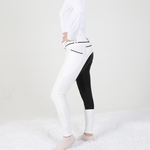 EQ-P05 400G 65%Cotton 25% Nylon 10% Spandex-Roma Cotton Full Seat Silicone Breeches