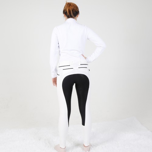 EQ-P05 400G 65%Cotton 25% Nylon 10% Spandex-Roma Cotton Full Seat Silicone Breeches