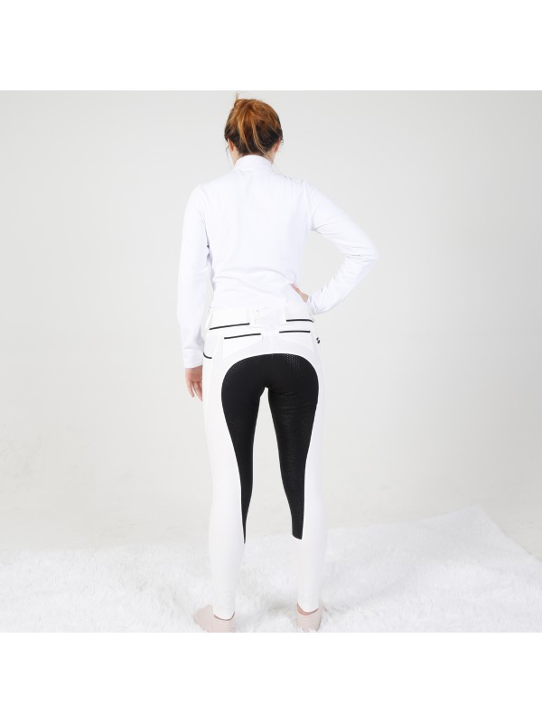 EQ-P05 400G 65%Cotton 25% Nylon 10% Spandex-Roma Cotton Full Seat Silicone Breeches