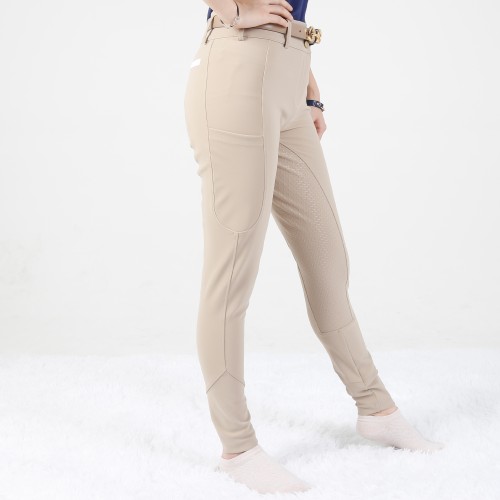 EQ-P10 350G 81%Nylon 19%Spandex Stretch Knee Patch Silicone Equestrian Breeches