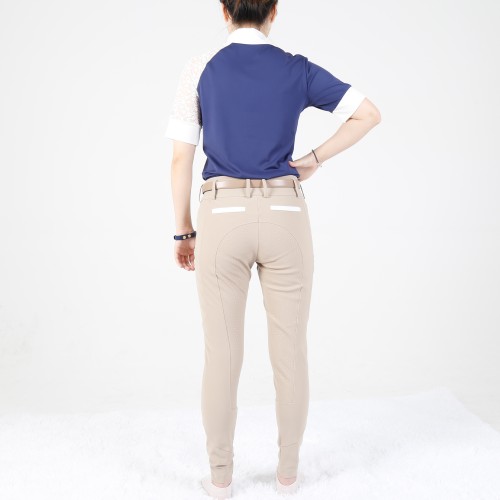 EQ-P10 350G 81%Nylon 19%Spandex Stretch Knee Patch Silicone Equestrian Breeches