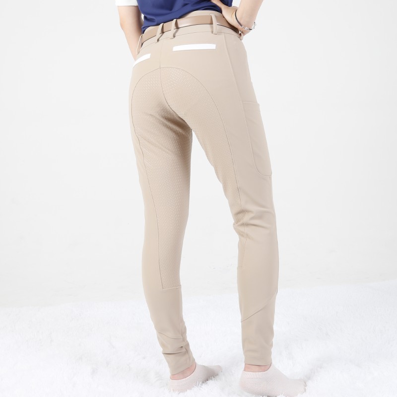 EQ-P10 350G 81%Nylon 19%Spandex Stretch Knee Patch Silicone Equestrian Breeches 