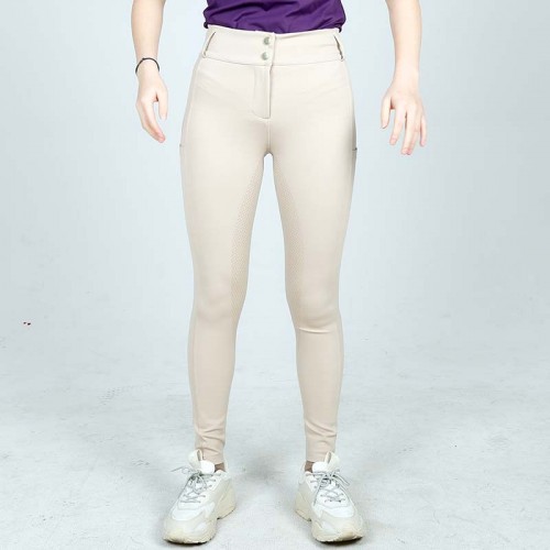 EQ-P017 350G 62%Nylon 38% Spandex - High Waist Thick Seamless Inside Leg Riding Breeches