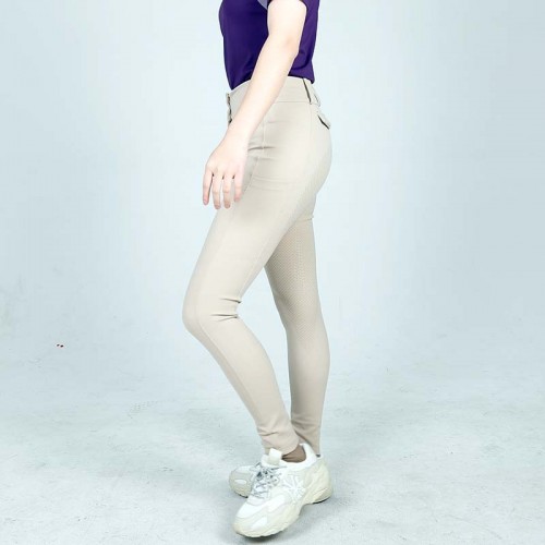 EQ-P017 350G 62%Nylon 38% Spandex - High Waist Thick Seamless Inside Leg Riding Breeches