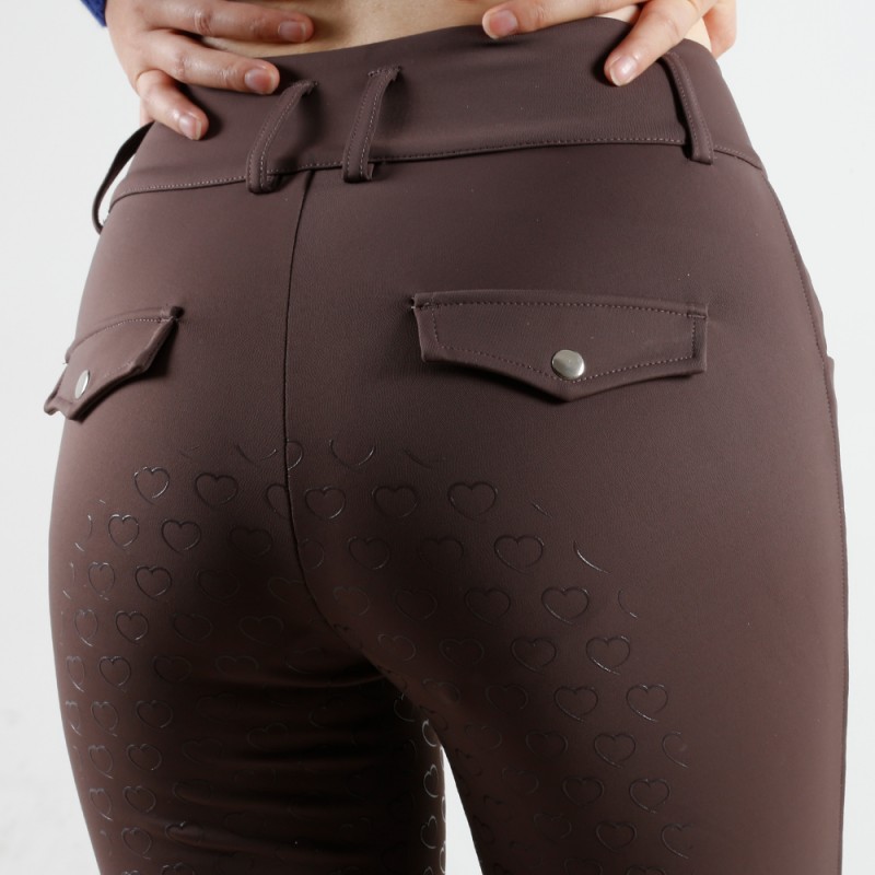 EQ-P019 330G 85%Nylon 15% Spandex - 4-way stretch Brown Silky Soft Full Seat Riding breeches EQ-P019 330G 85%Nylon 15% Spandex - 4-way stretch Brown Silky Soft Full Seat Riding breeches