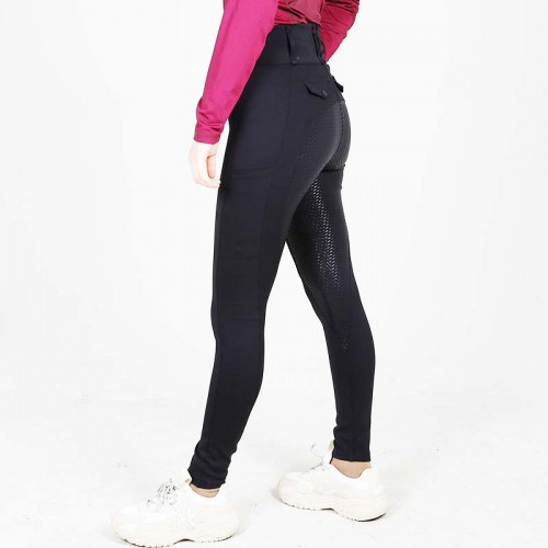 EQ-P016 350G 81%Nylon 19% Nylon 10% Spandex - Technical Waterproof  Lux Silky Full Seat Riding breeches