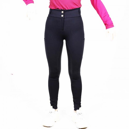 EQ-P016 350G 81%Nylon 19% Nylon 10% Spandex - Technical Waterproof  Lux Silky Full Seat Riding breeches