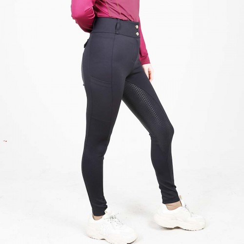 EQ-P016 350G 81%Nylon 19% Nylon 10% Spandex - Technical Waterproof  Lux Silky Full Seat Riding breeches