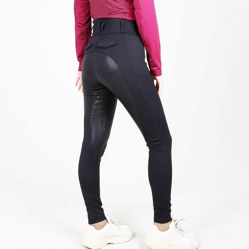 EQ-P016 350G 81%Nylon 19% Nylon 10% Spandex - Technical Waterproof  Lux Silky Full Seat Riding breeches