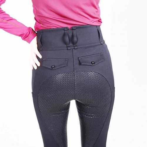 EQ-P016 350G 81%Nylon 19% Nylon 10% Spandex - Technical Waterproof  Lux Silky Full Seat Riding breeches