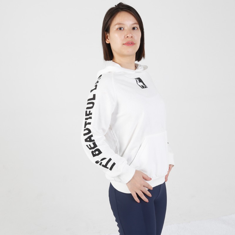 Hoodie 04 280G 95%Cotton 5% Spandex Printing Letter Sleeve and Logo  Loose Fit Equestrian Cotton Hoodies 